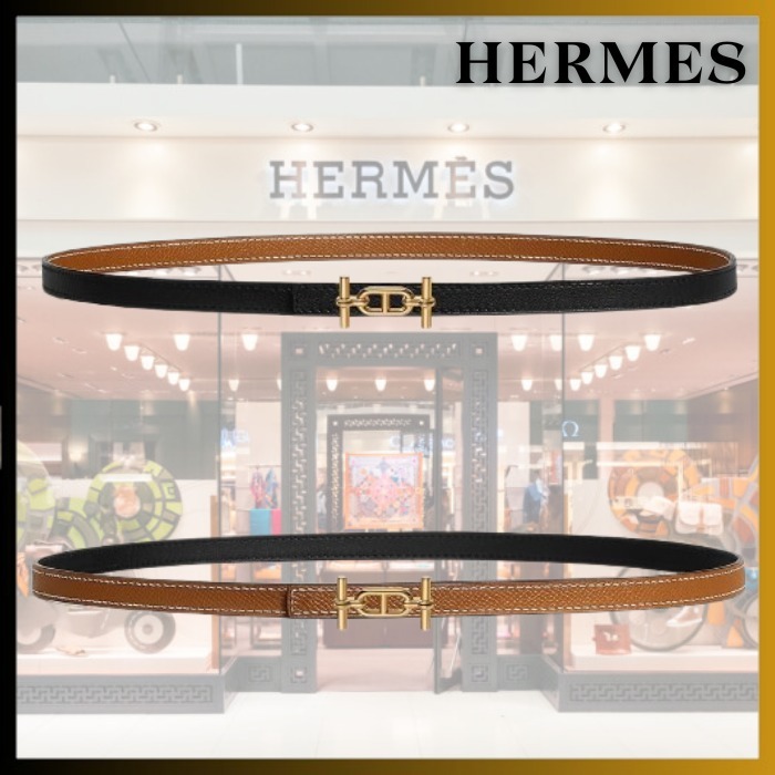 【Noir & Gold × G金具】HERMES Ancre リバーシブルベルト