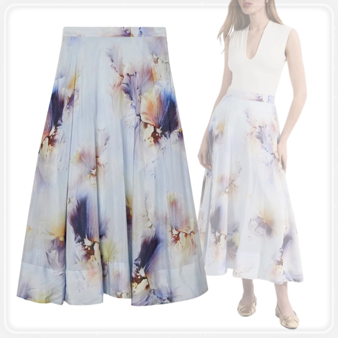 【Karen Millen】フローラル シルクコットン プロムスカート