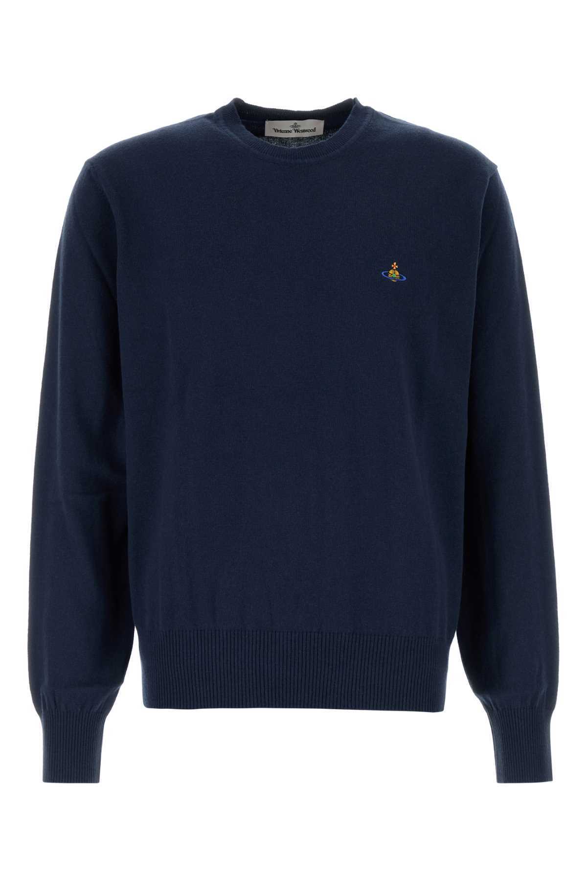 Tシャツ・カットソー VIVIENNE WESTWOOD Navy Blue Cotton Blend Alex Sweater
