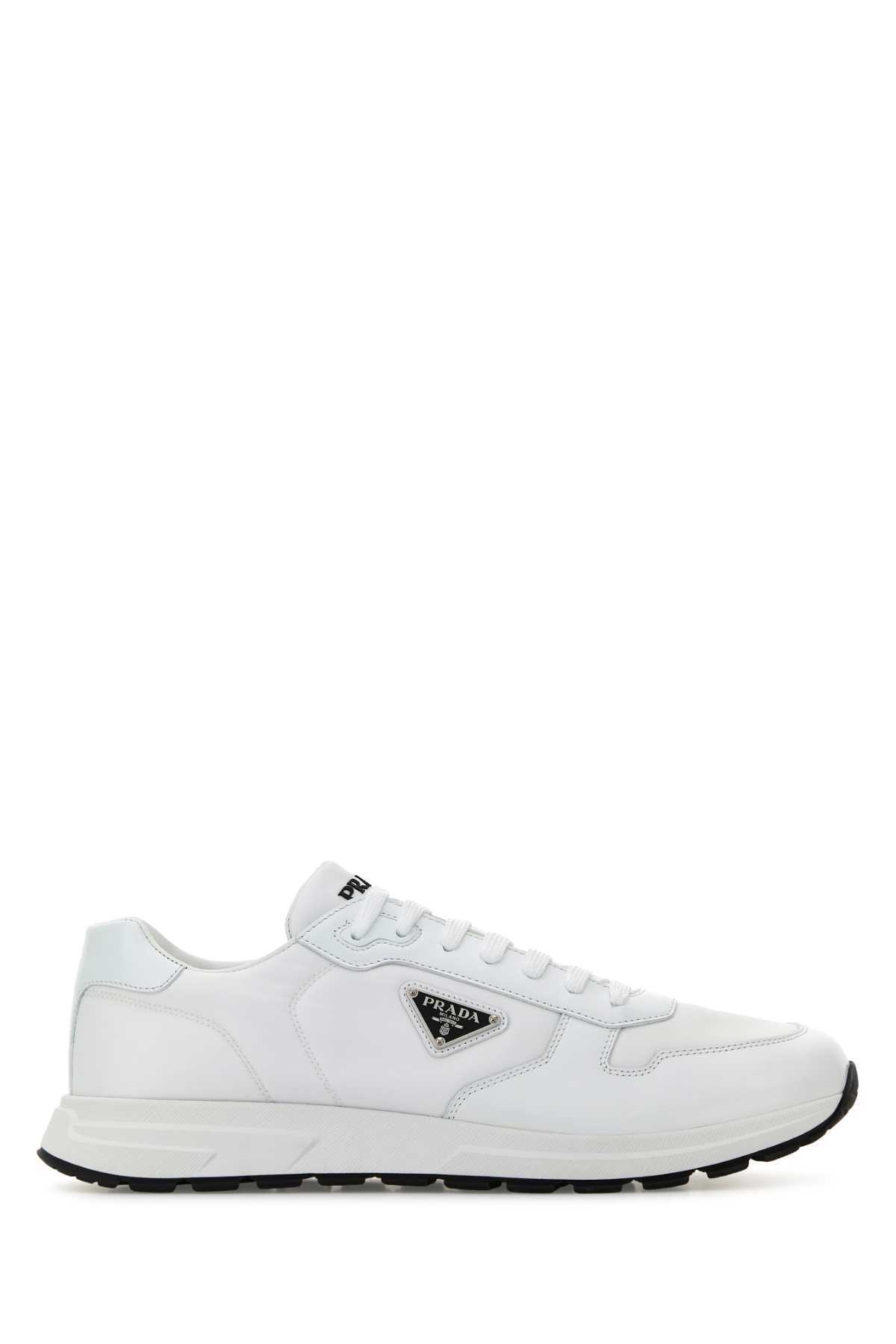 スニーカー PRADA White Nylon And Leather Prax 2.0 Sneakers