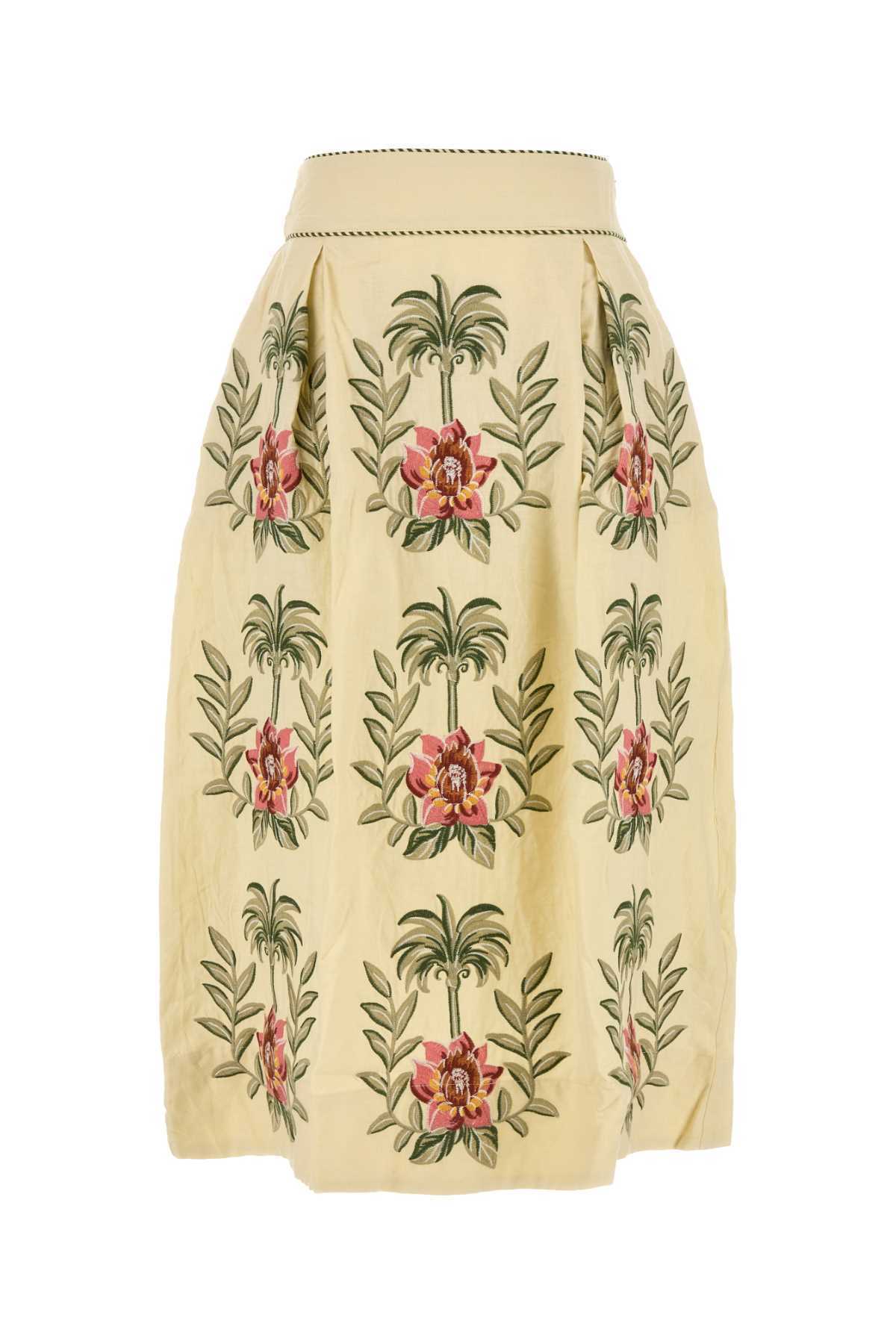 スカート FARM RIO Cream Linen Blend Skirt