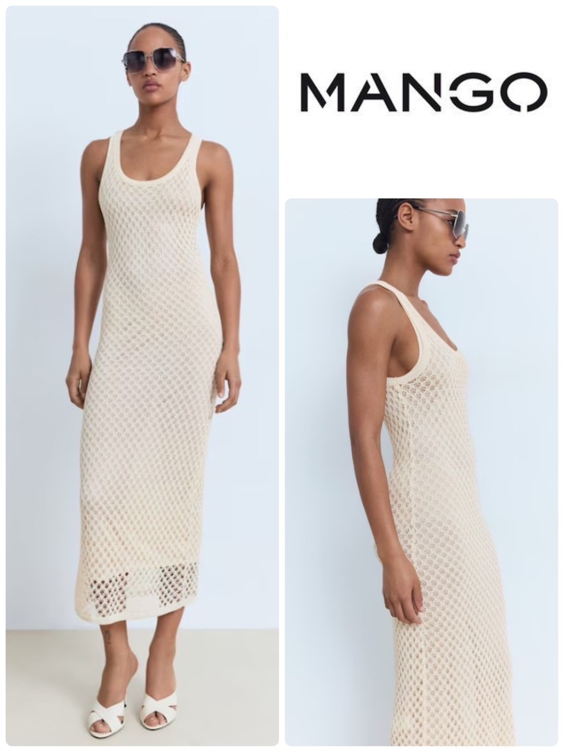 スペイン発送 MANGO ロングクロシェドレス 上品カジュアル 新作