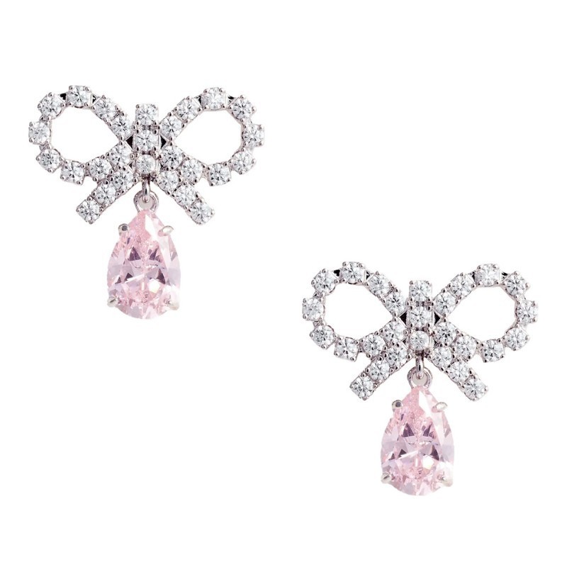 ピアス SELF PORTRAIT MICRO BOW PINK DROPLET EARRINGS