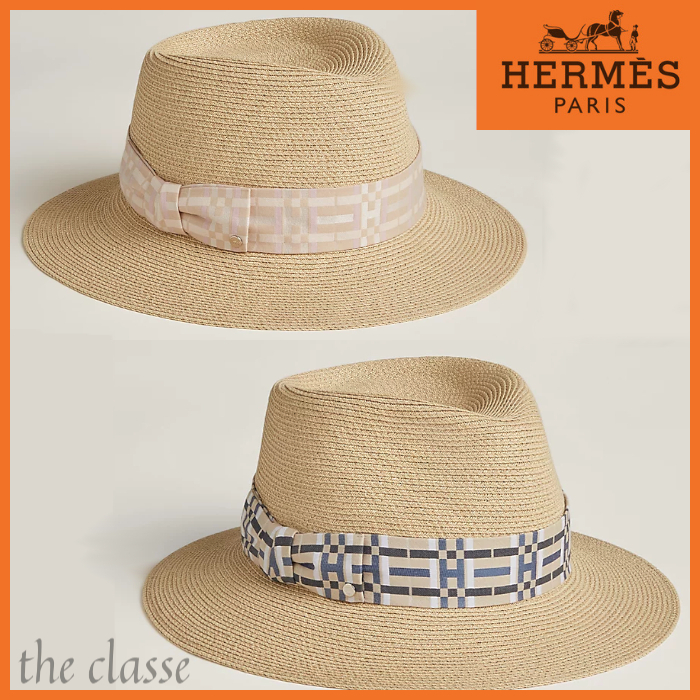 【織り紙製！】ジャカード織りリボン付き♡ HERMES ハット