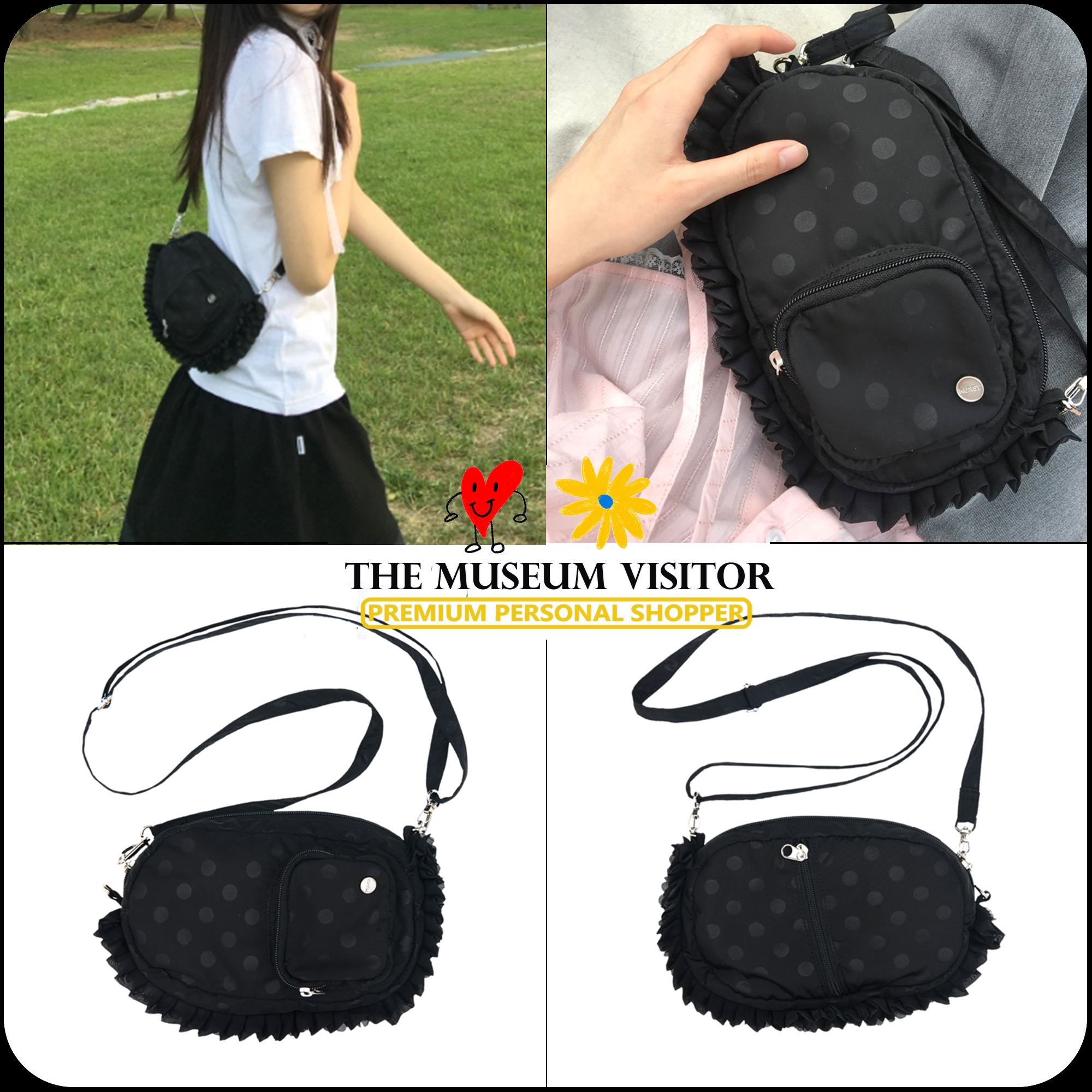 [THE MUSEUM VISITOR]★韓国人気★DOT FRILL MINIBAG