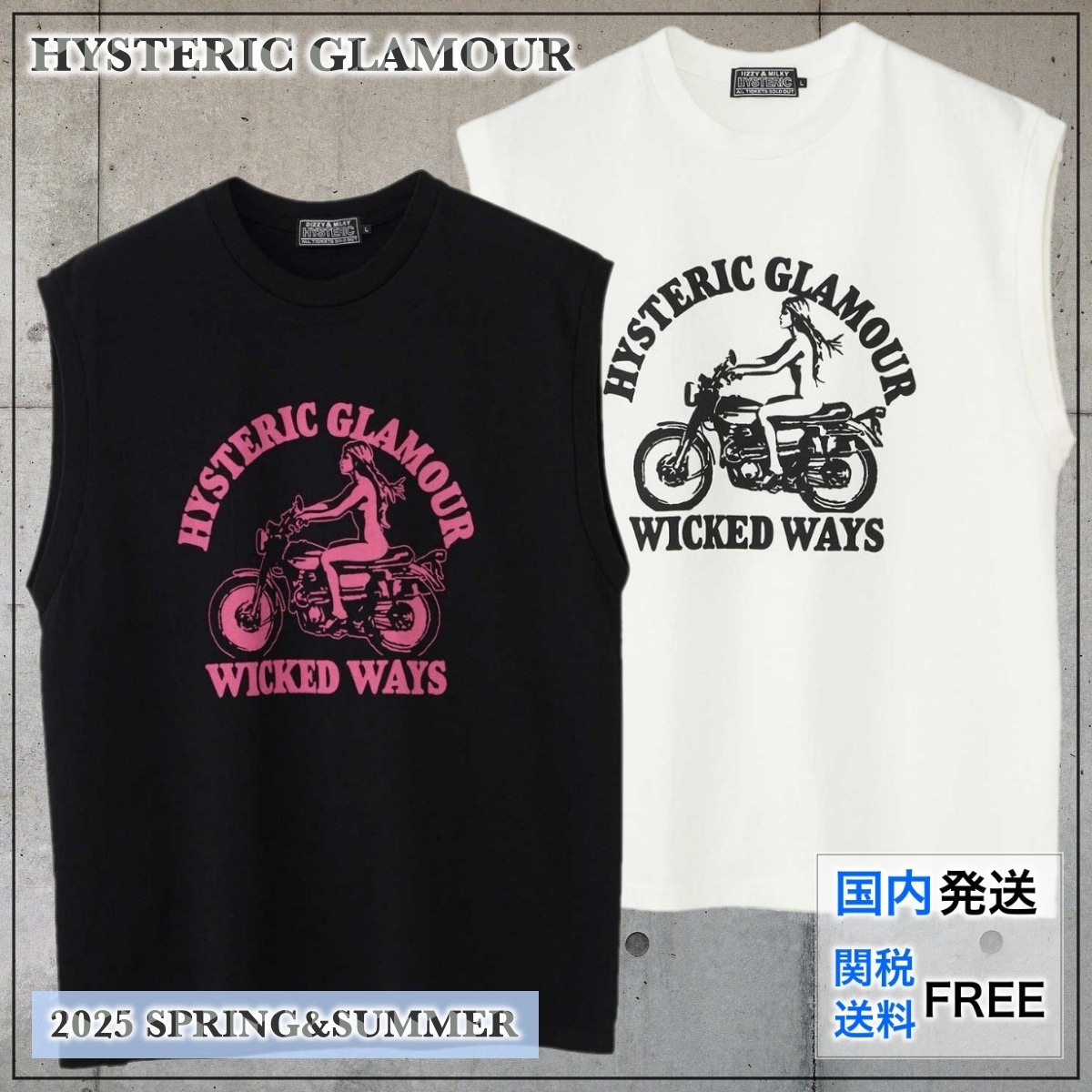 【国内買付】HYSTERIC GLAMOUR WICKED WAYS ノースリーブTシャツ