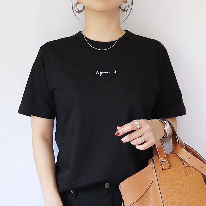 Agnes b（アニエスベー）レディース 半袖ロゴ入りTシャツT-SHIRT