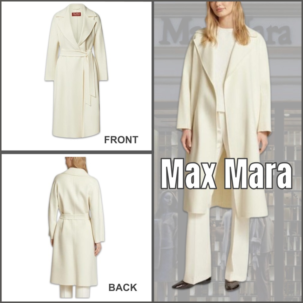関税送料込【Max Mara Studio】ロング コート ウール ホワイト