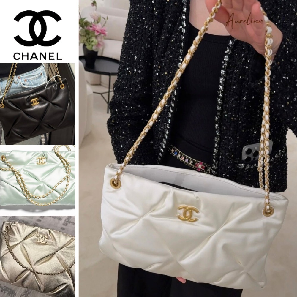 上品な光沢感が魅力♡お出かけに【CHANEL】サテンポーチ