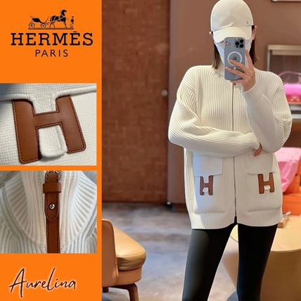 美しいシルエット HERMES ストレッチ レディース ジャケット 白 ホワイト（白）系 HERMES(エルメス) ジャケット(レディース