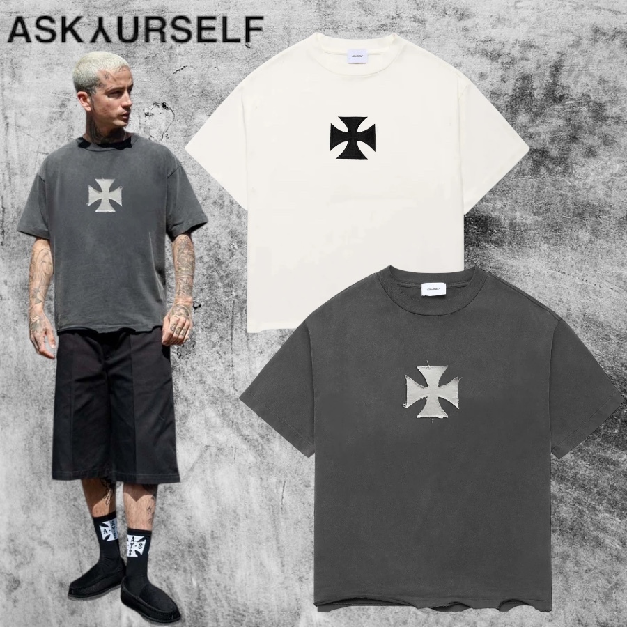 ASKYURSELF アスクユアセルフ CROSS PATCH VINTAGE Tシャツ