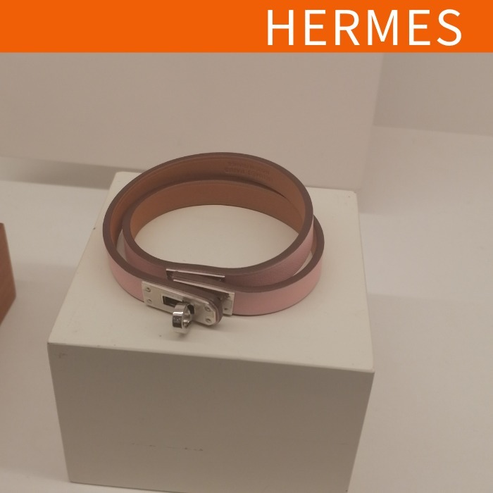 HERMES エルメス ブレスレット 桃 ミニケリー ドゥブルトゥール