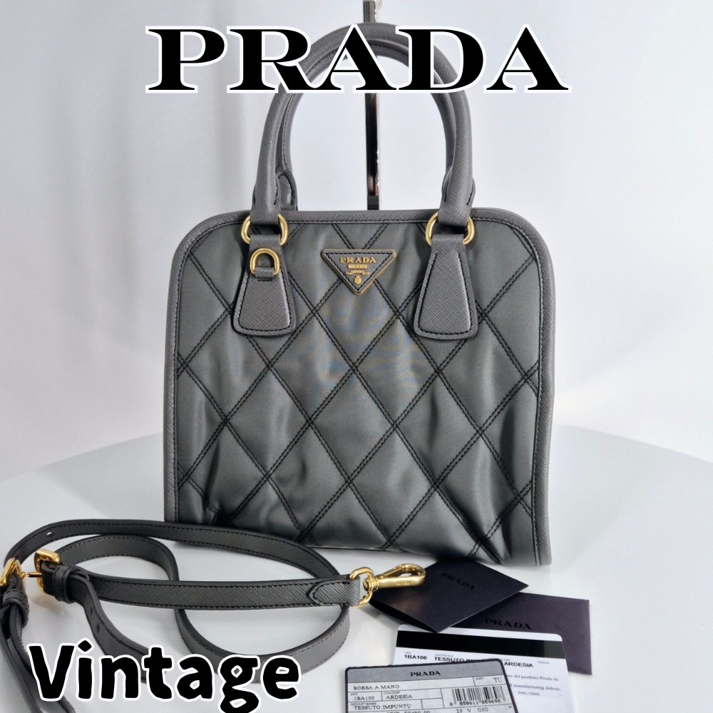 【ヴィンテージ】Rank:B☆PRADA クオルティング ショルダバッグ