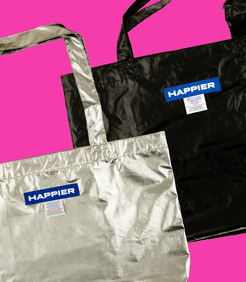 《韓国 oh,lolly day!》Happier label big bag 2色 人気 お洒落