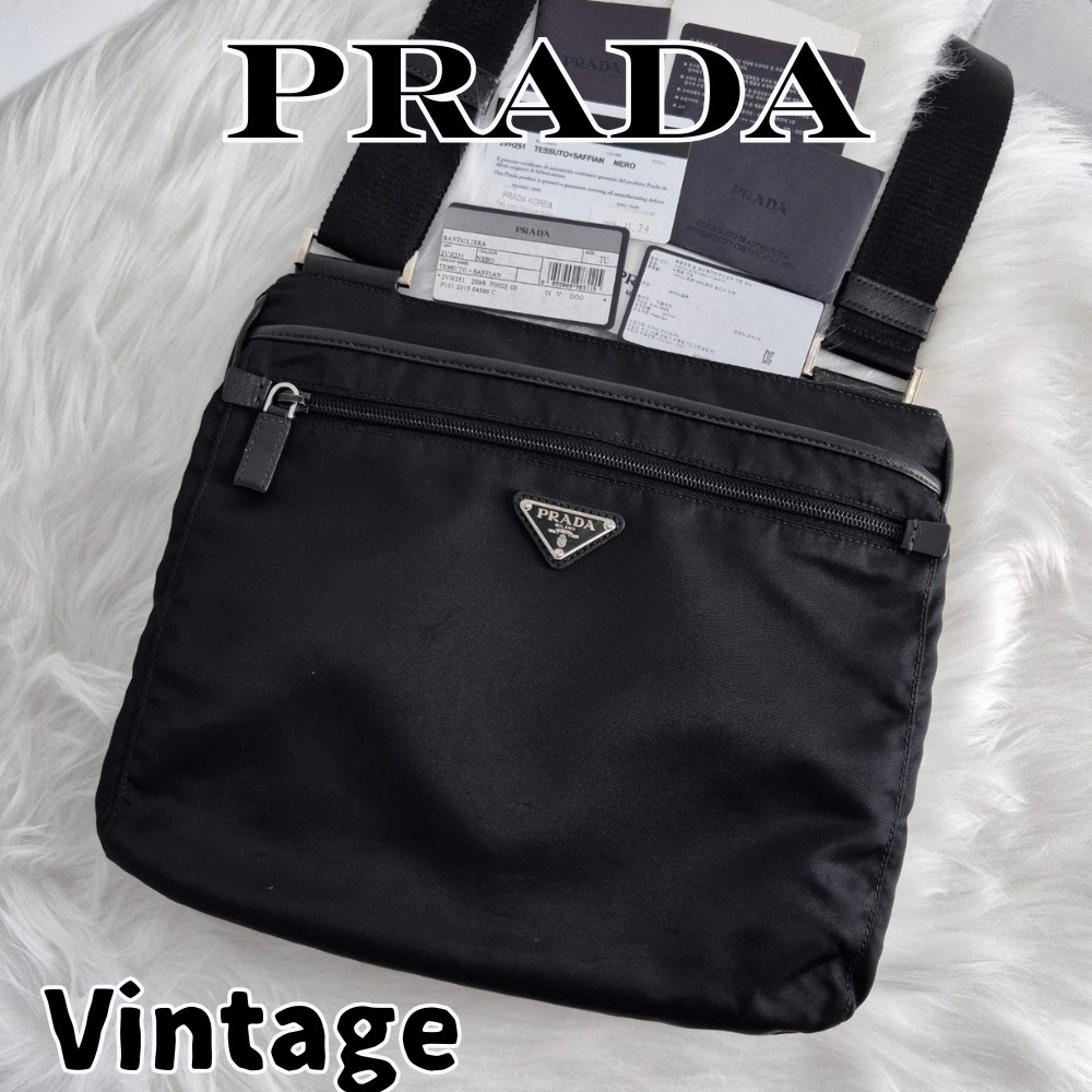 【ヴィンテージ】Rank:B☆PRADA テストナイロン クロスバッグ