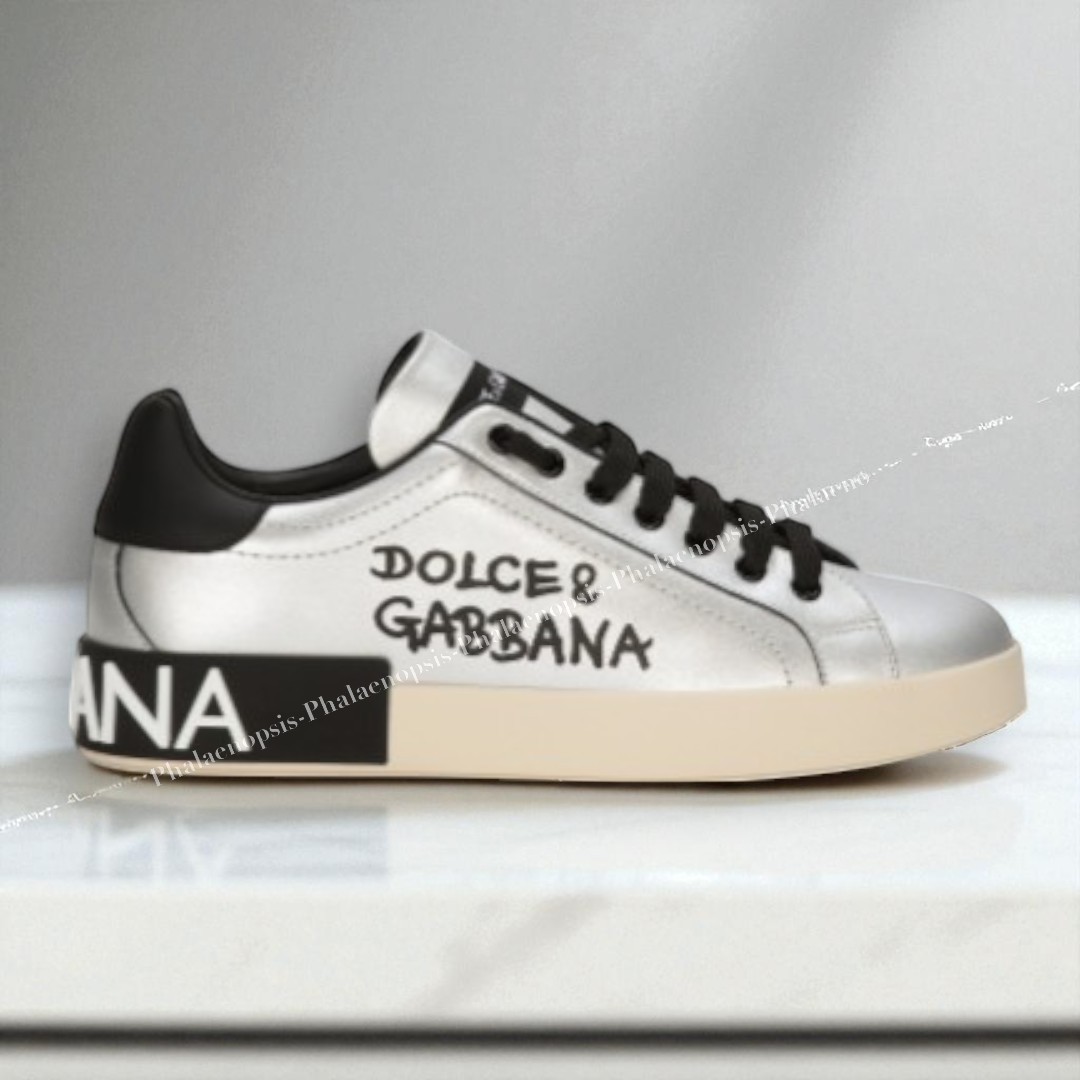 ●Dolce&Gabbana●メタリック カーフスキン ナッパ スニーカー