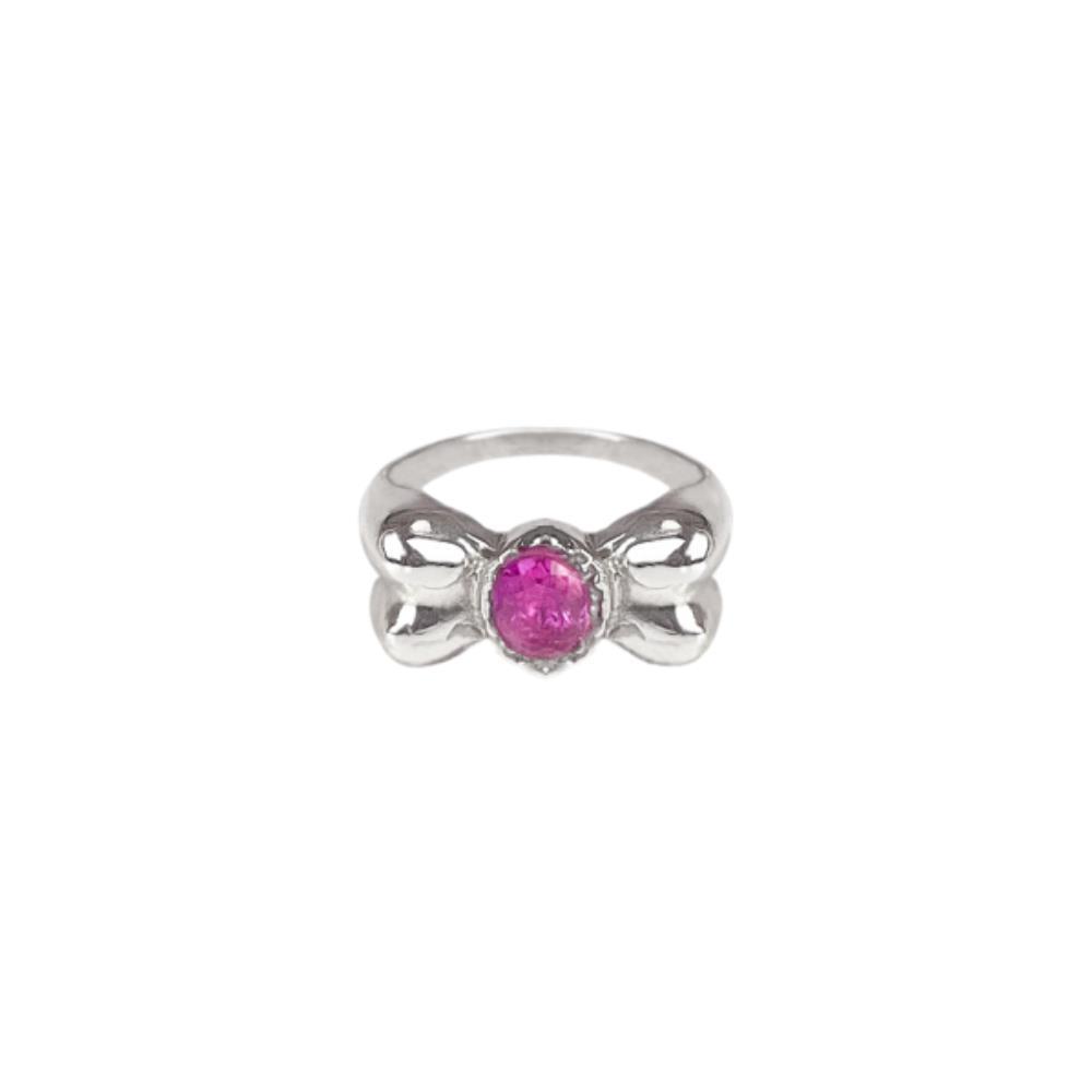●VVV● Silver 925 Pink Cubic Cutie Ring 24FWRG044SVF