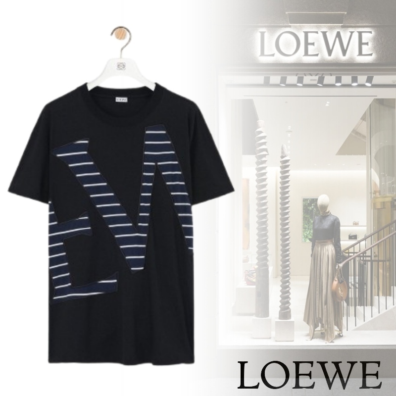 LOEWE ビッグ ストライブ ロゴ コットンTシャツ