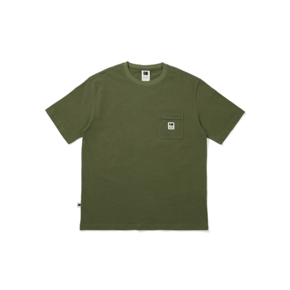 ★KODAK★ Rainbow Sorona Pocket Short Sleeve T-Shirt KHAKI