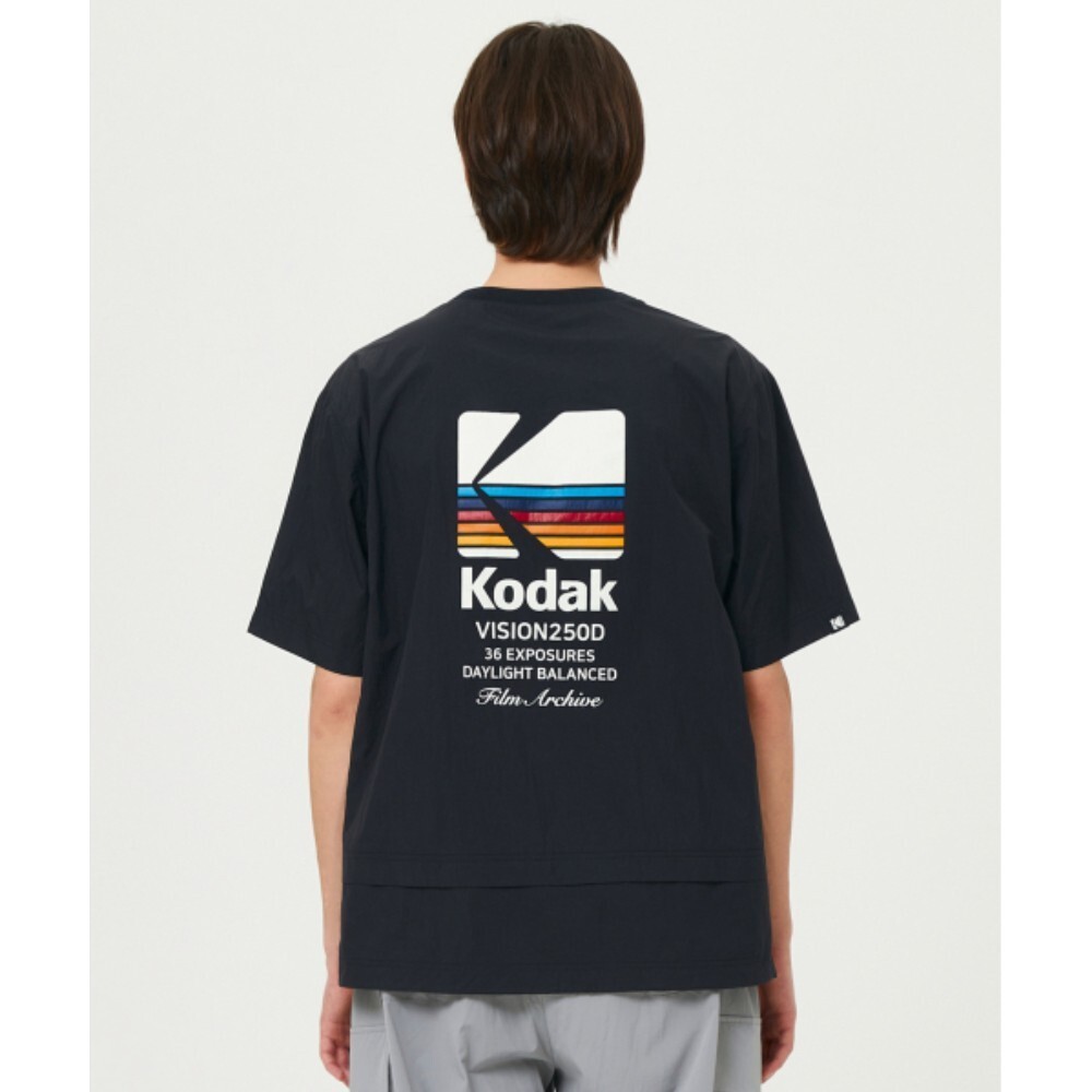 ★KODAK★ Rainbow Woven Short Sleeve Piste BLACK