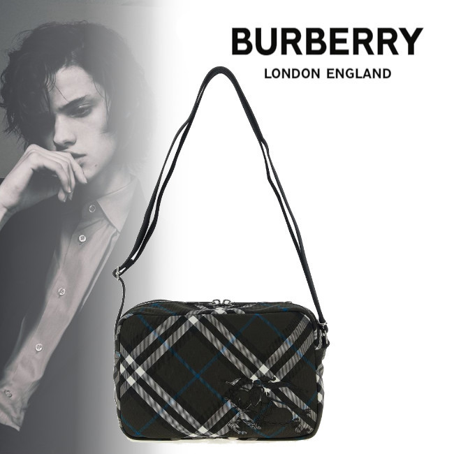 正規店買付【Burberry】チェック ブラック ショルダーバッグ