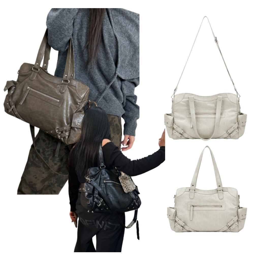 【DEINET】STUD POCKET BIG BAG 3色 ★韓国商品