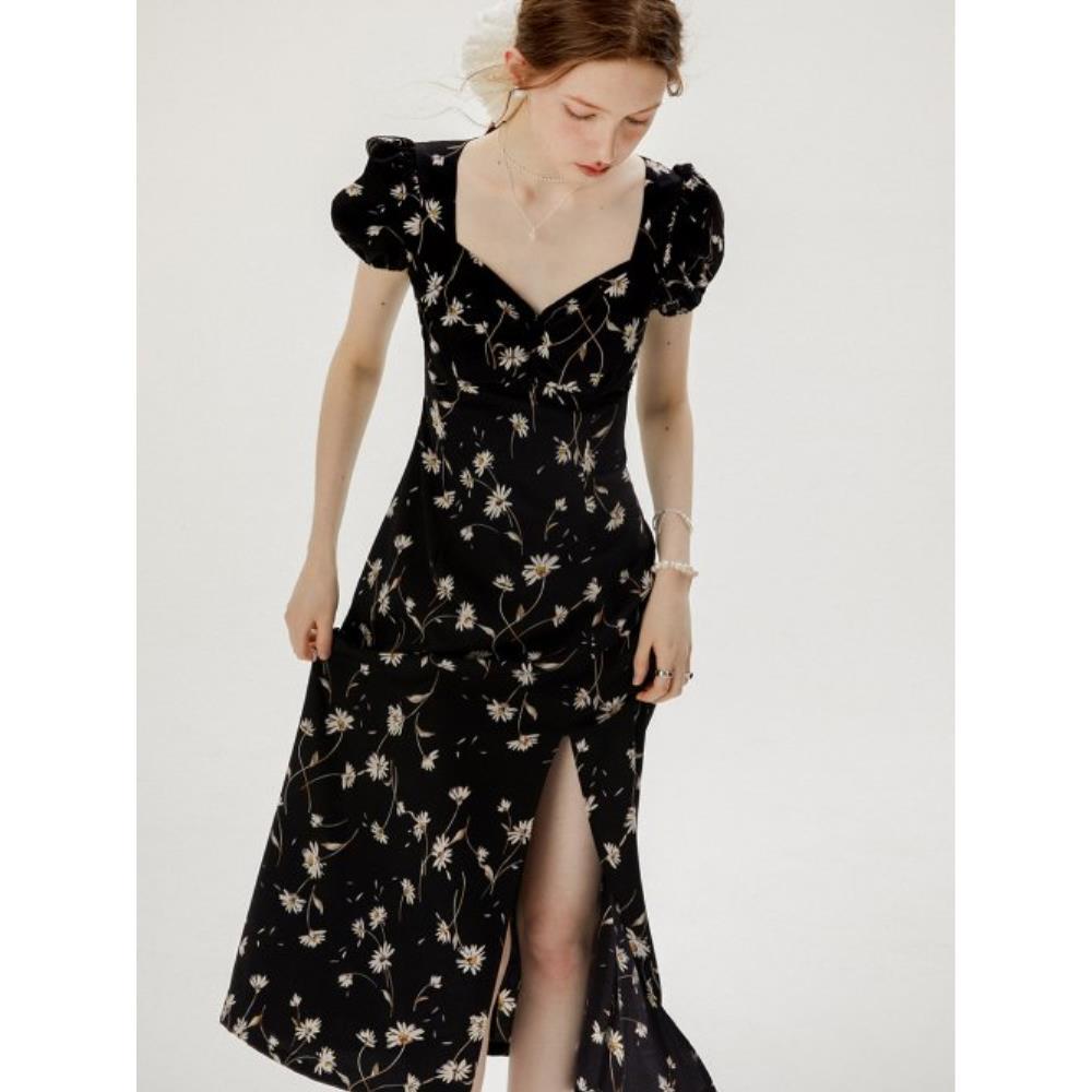 ★Since Then★ Black Daisy Long Dress