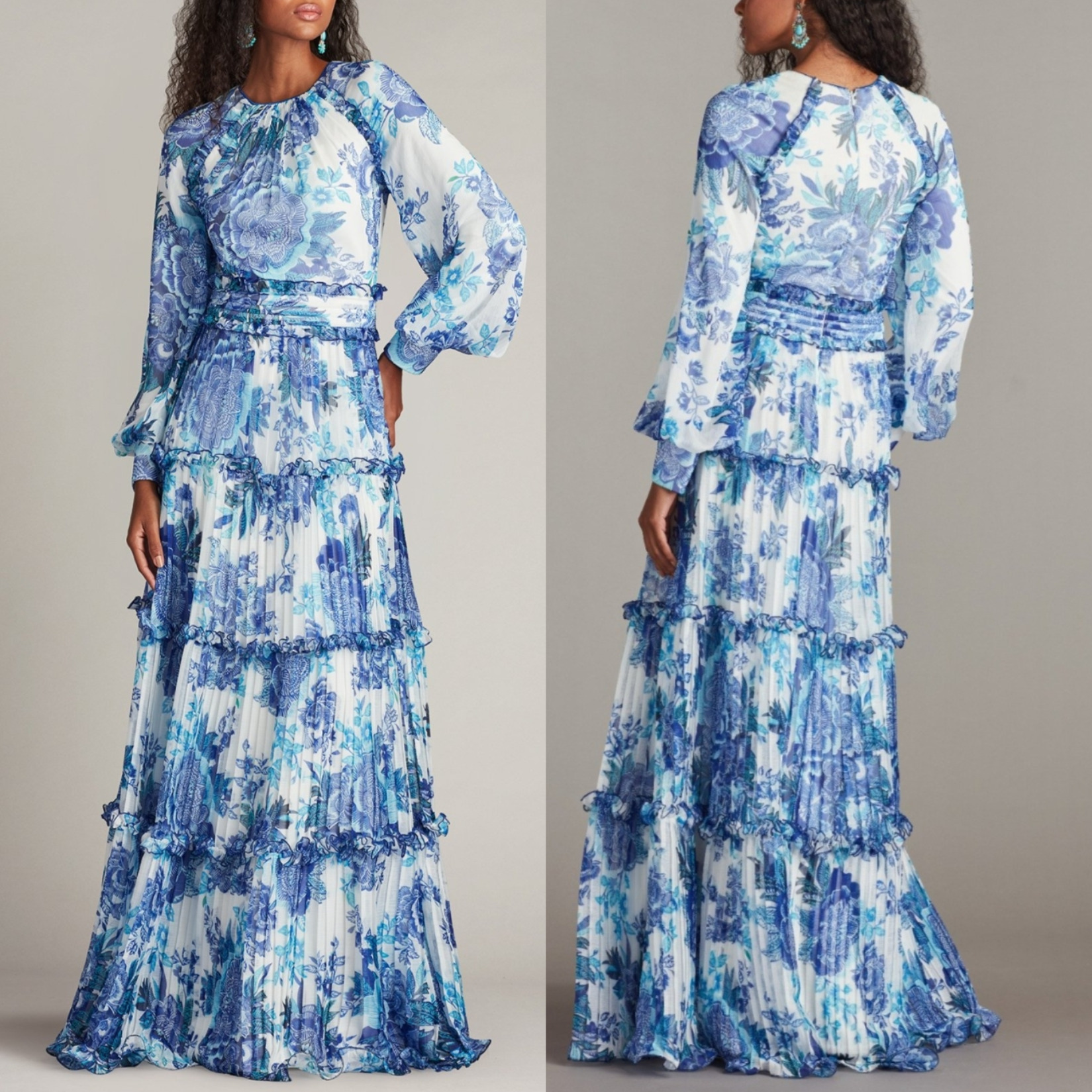TADASHI SHOJI タダシ ショウジ 長袖 フローラルドレス