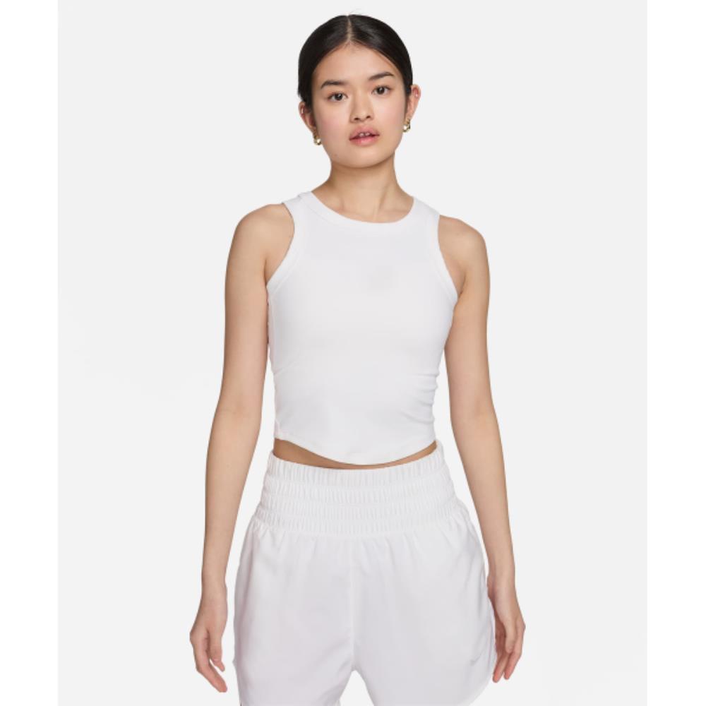★Nike★ One Fitted Dry Fit Crop Tank Top W White Black FN28