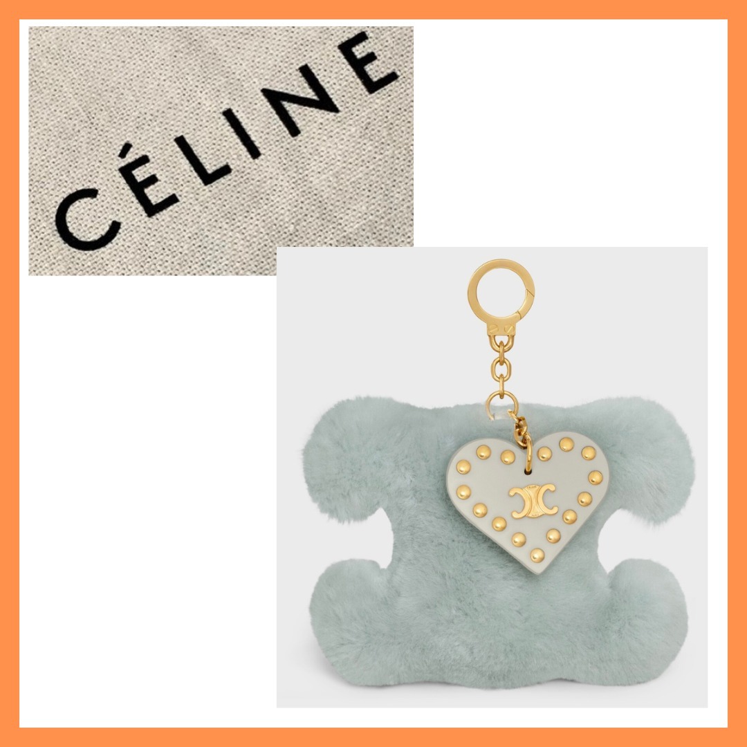 CELINE トリオンフ ポンポン キーホルダー ハート