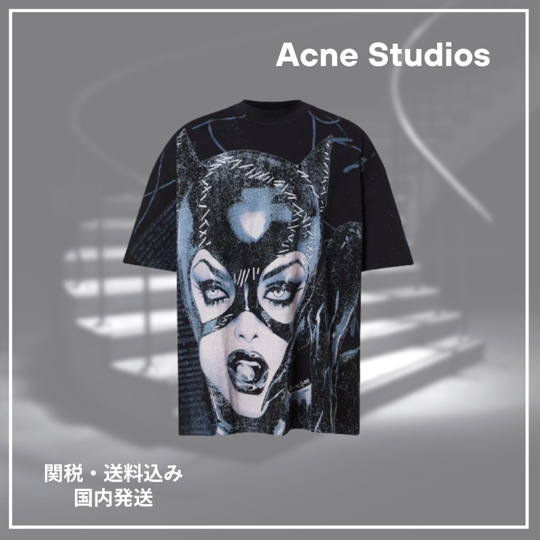 【Acne Studios】プリント コットンジャージー Tシャツ