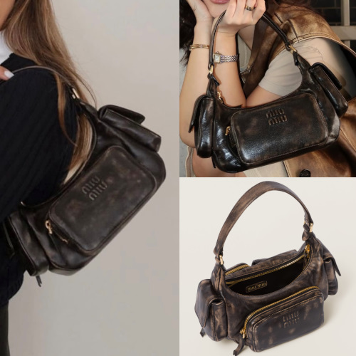 【お洒落☆】ミュウミュウ レザー ポケットバッグ 25SS♪
