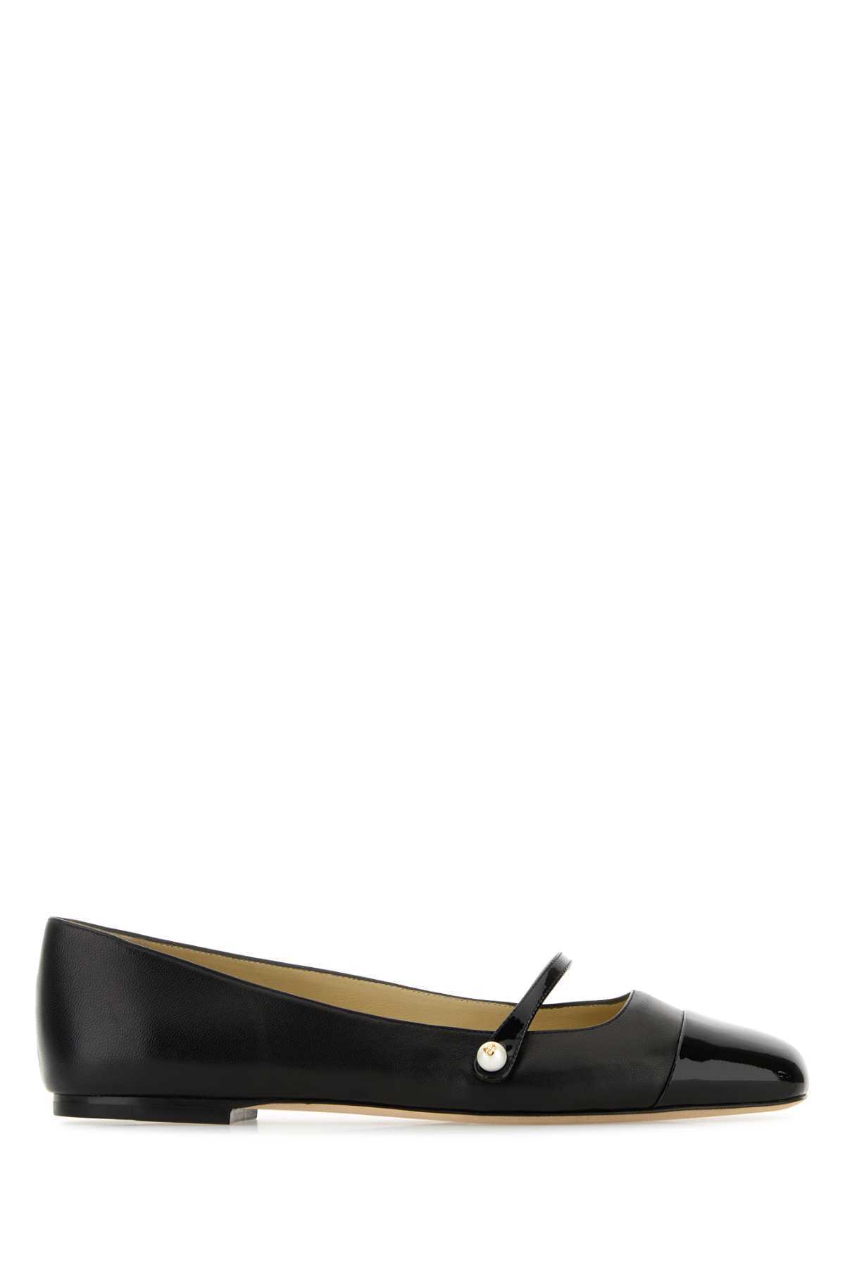 【関税&送料込】Jimmy Choo Black Nappa Leather Ballerinas