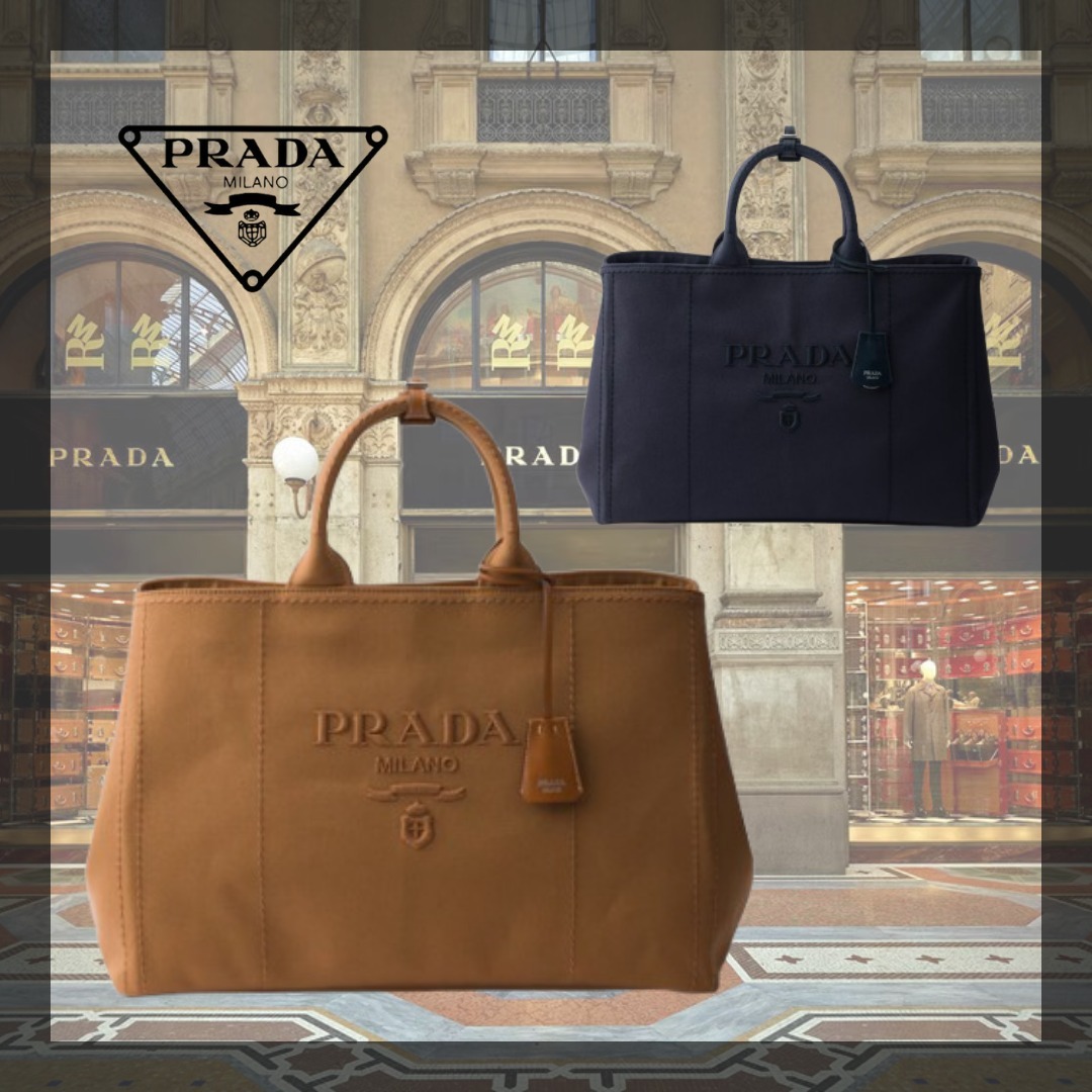【PRADA】プラダ エクストララージ キャンバス トートバッグ