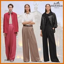 美しいシルエット♪【HERMES】モザイク ジャカードシルクパンツ