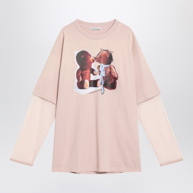 【関税&送料込】Acne Studios Pink Violet Layered T-Shirt Wit