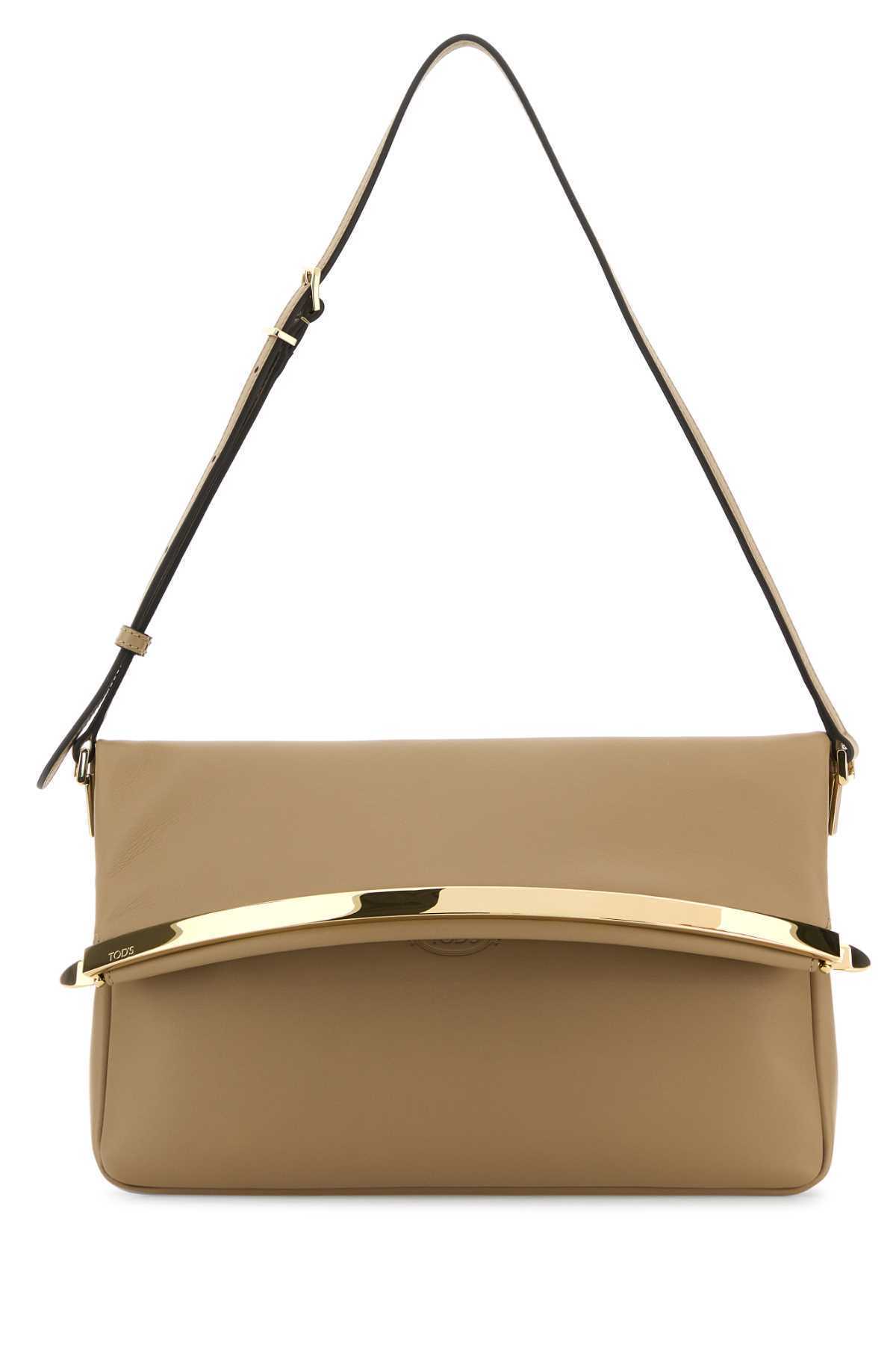 【関税&送料込】Tod'S Beige Leather Shoulder Bag