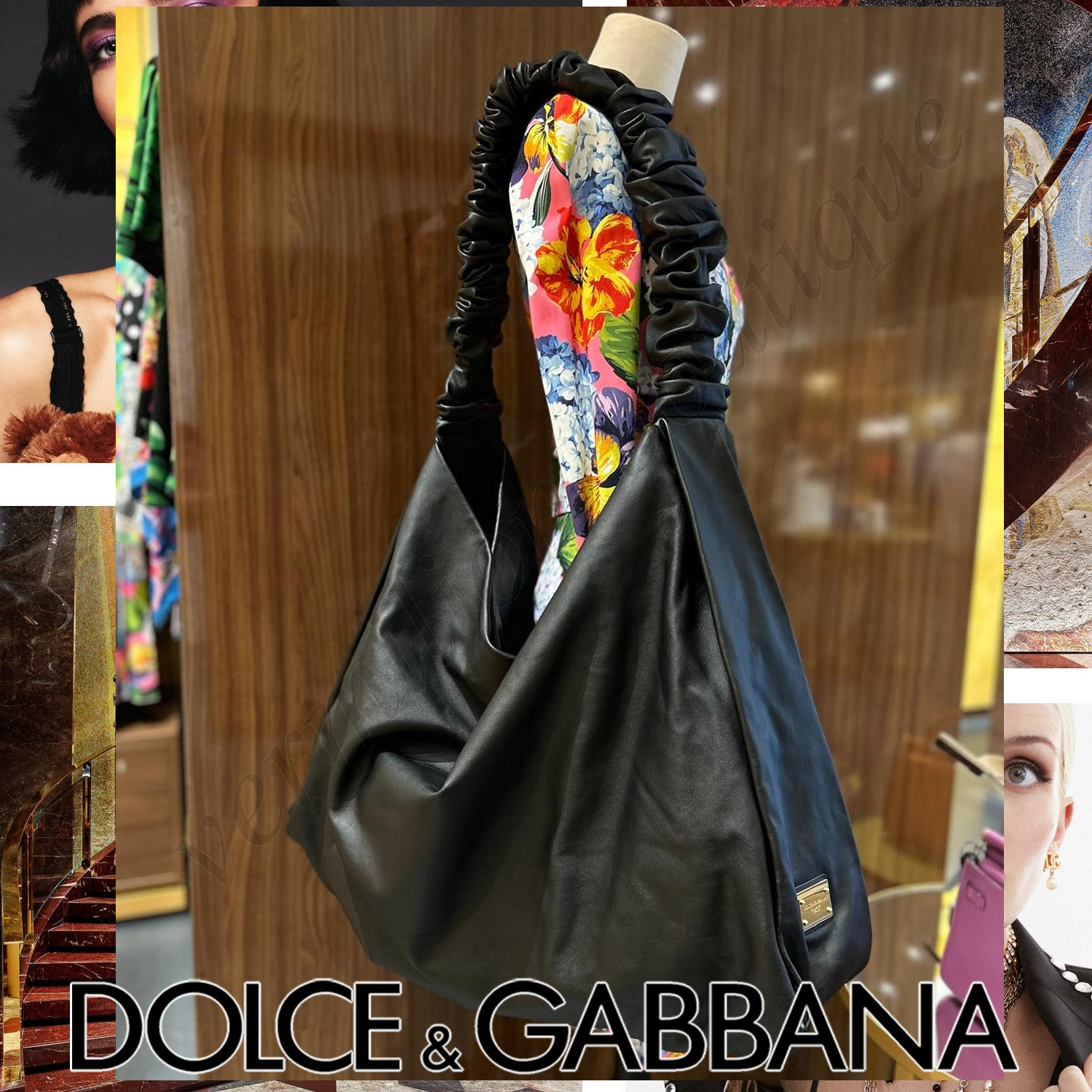 Dolce & Gabbana ロゴプレート ホーボー ショルダーバッグ
