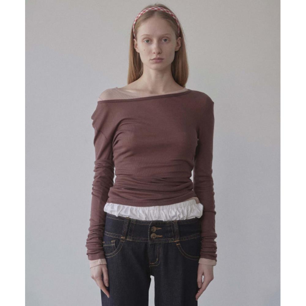 ★SCULPTOR★ My Go To Tencel Tee Mauve Brown SC24A242BR