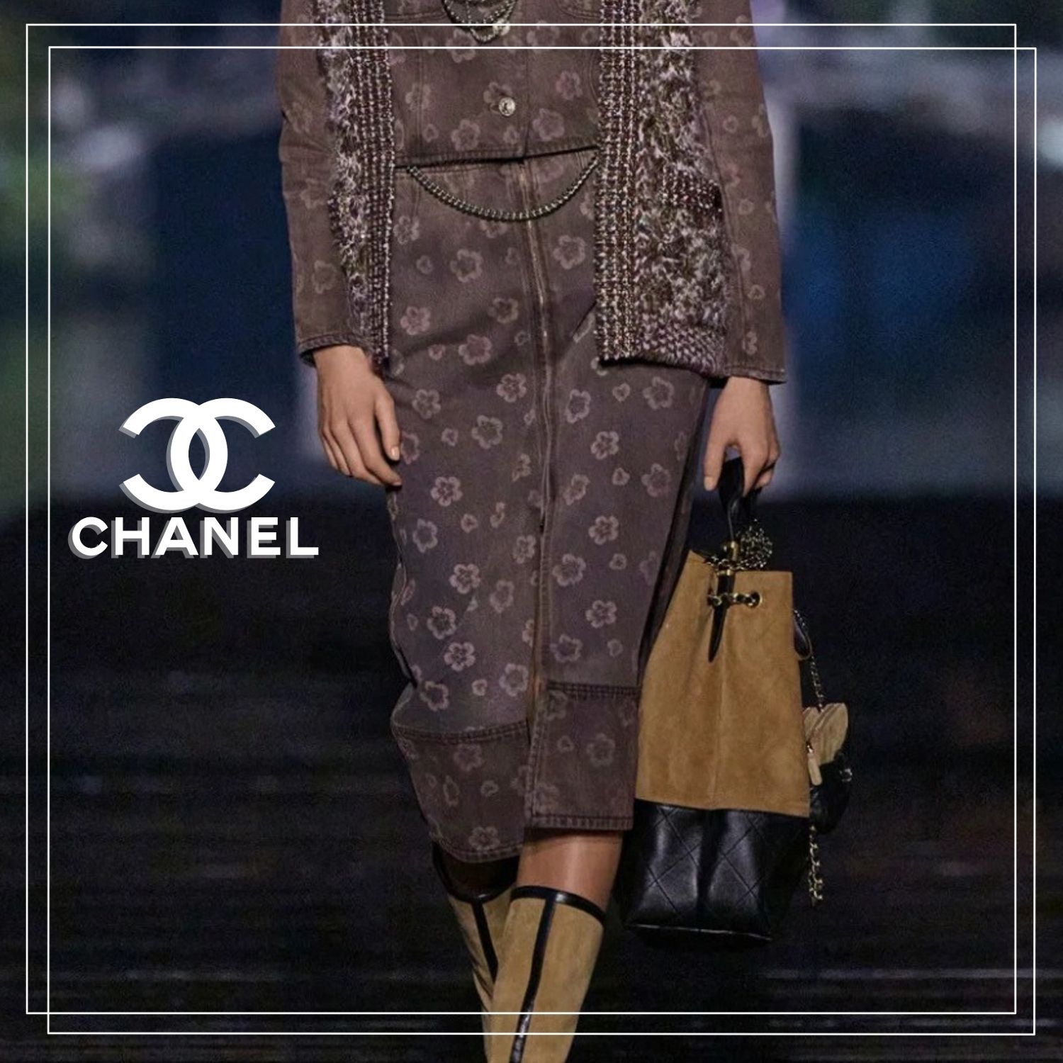 大人のデニムスカート【 CHANEL 】ウォッシュドデニム スカート