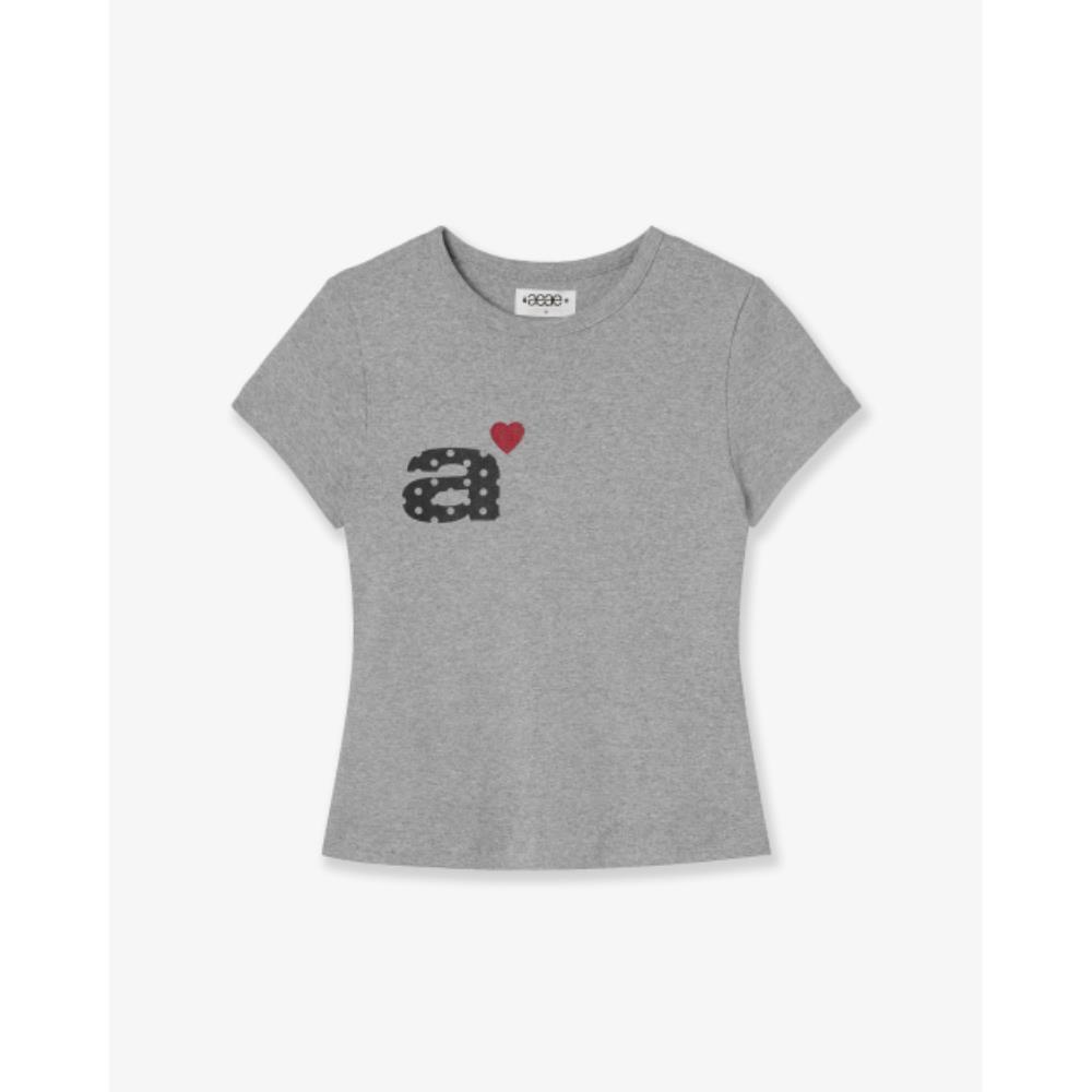 Tシャツ・カットソー AEAE DOT SMALL LETTER TEE MELANGE GREY AE45SWTS013MNG