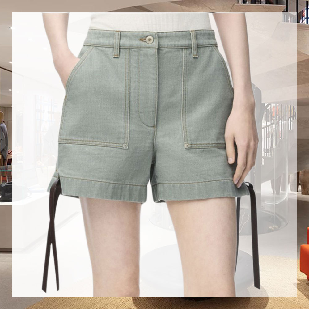 LOEWE デニム コットン ワークウェア ショーツ 上質 洗練 夏