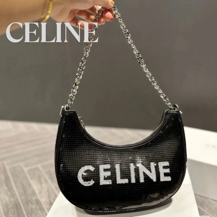 新品☆ＣELINE☆AVA スパンコール ラム革 バッグ 黒