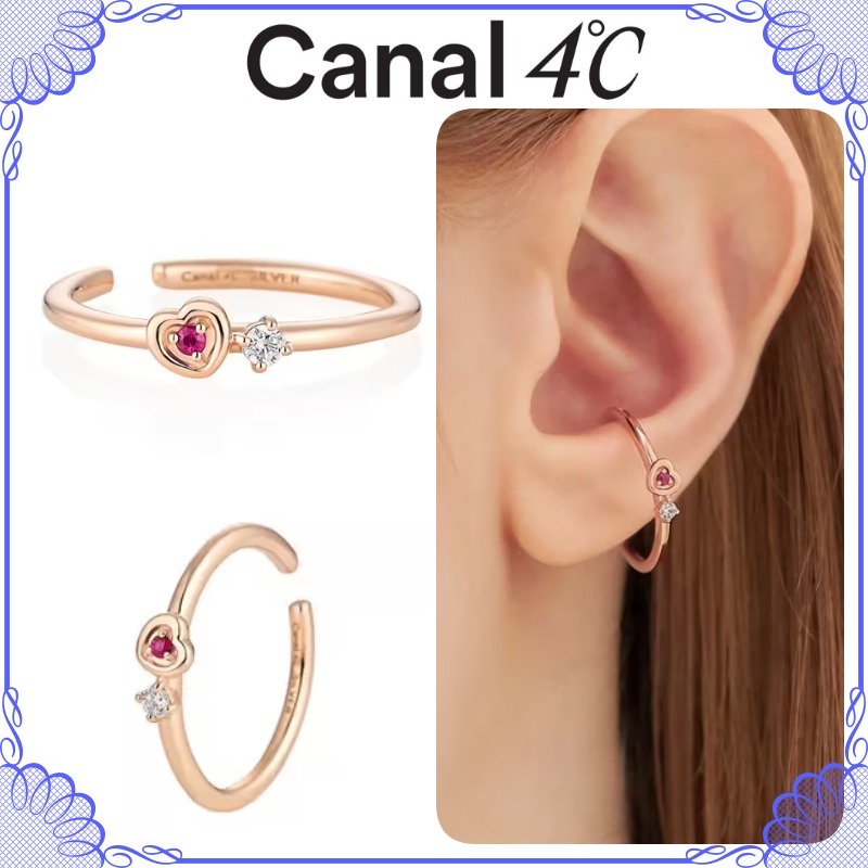 大人気!! Canal ４℃ シルバー ハートモチーフ リングカフ