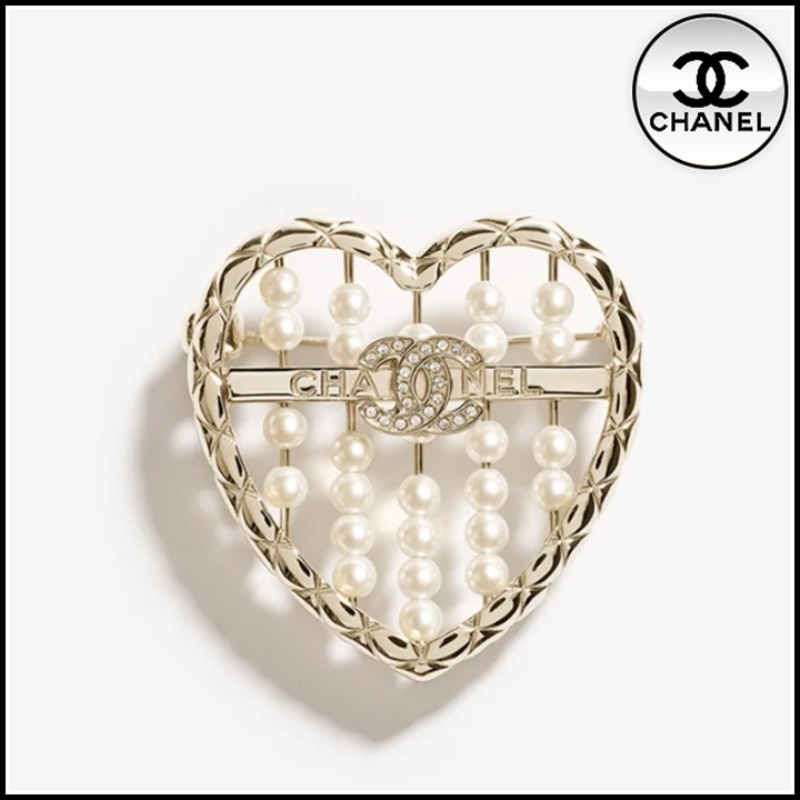 【ハートモチーフが可愛い♪】CHANEL 25MC ブローチ