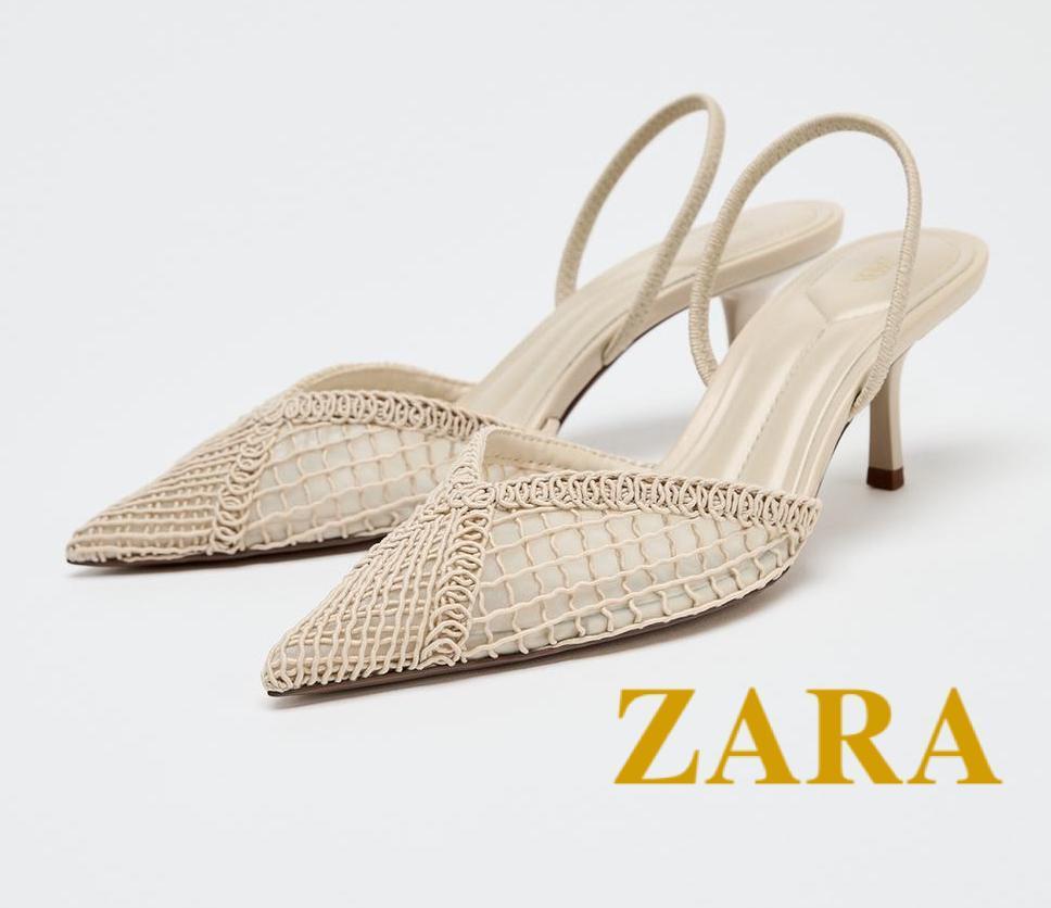 ☆ドイツ発*ZARA*新作*ブレイデッドスリングバックヒール/EW☆