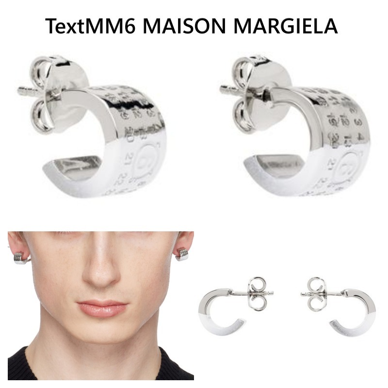 MM6 MAISON MARGIELA Minimal Logo オープンフープ ピアス