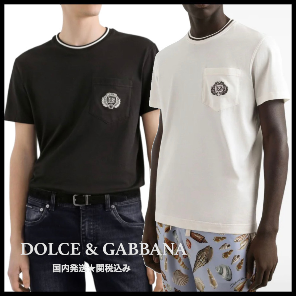 関税込み【DOLCE&GABBANA】DGロゴ コットン Tシャツ