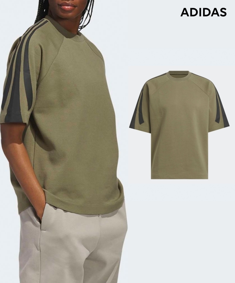 [ADIDAS] Tシャツ 半袖 バスケットボール スウェット カーキ