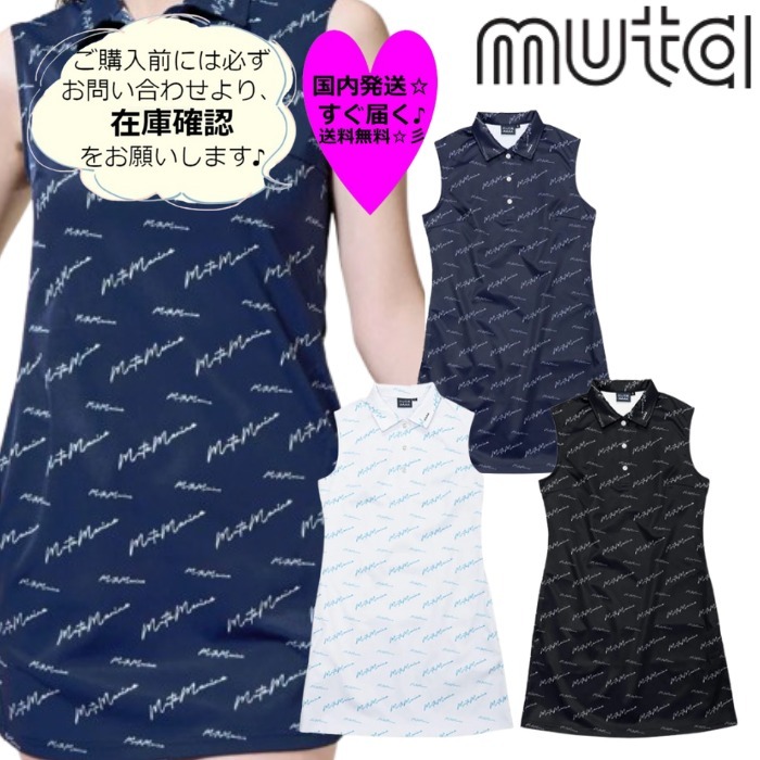 注目■mutaGOLF■大人気 カーシブロゴ ワンピース 全3色 国内発